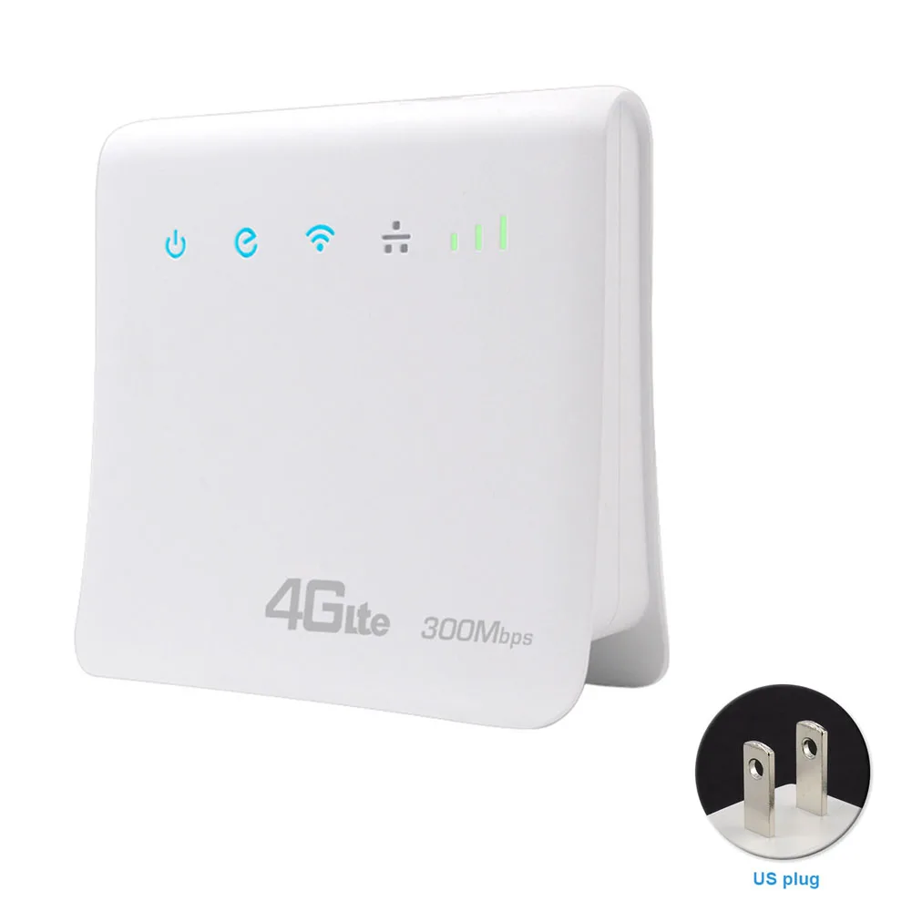 US Plug 2,4 ГГц Wifi 4G маршрутизатор 300 Мбит/с Wifi роутеры 3g 4G lte cpe Мобильный маршрутизатор с поддержкой порта LAN sim-карты портативный беспроводной маршрутизатор - Цвет: US Plug