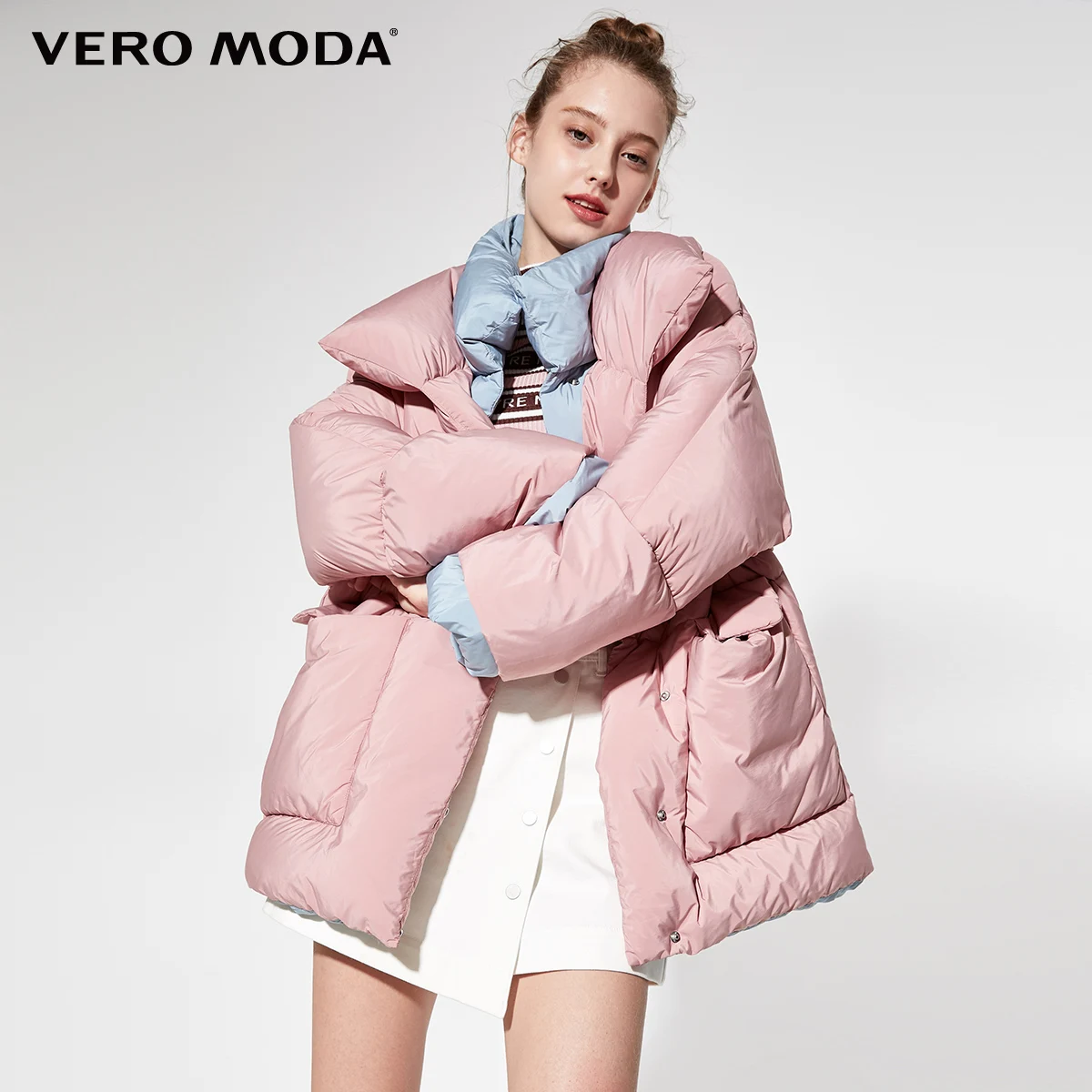 Vero Moda женский пуховик контрастного силуэта | 319412507 - Цвет: Pink tint