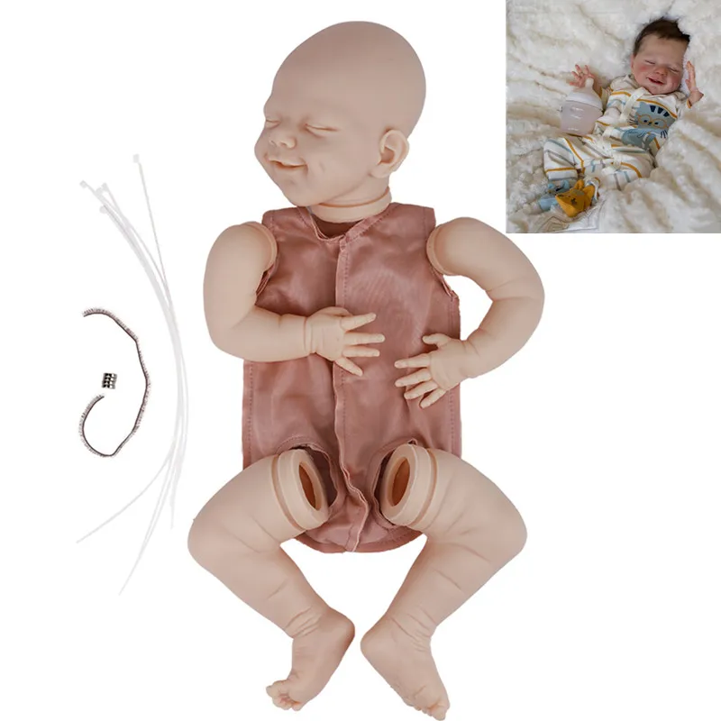 

20inch Bebe Reborn Lifelike Newborn Baby Unpainted Unfinished Doll Parts DIY Blank Doll Kit Sleeping April Vinyl Doll In Stock