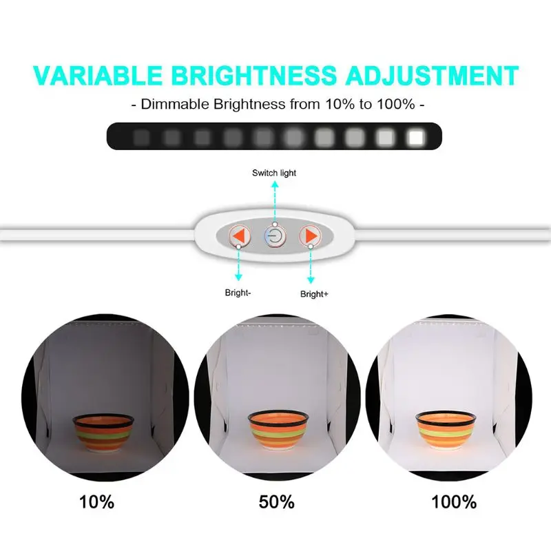 2 светодиодный складной светильник 40*40 портативный софтбокс для фотостудии Регулируемая яркость светильник коробка для DSLR камеры