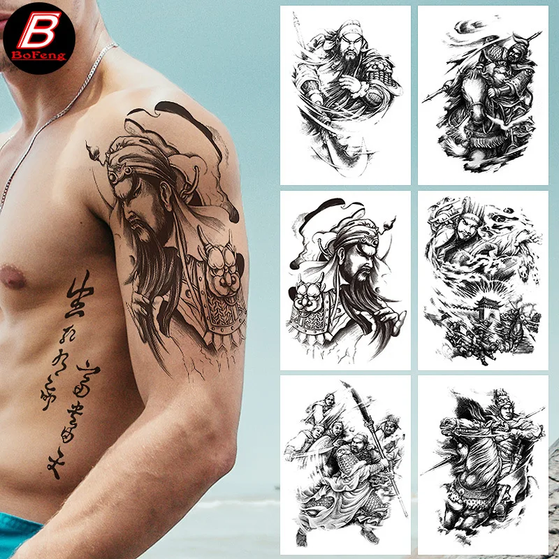 Cool Spartan Warrior Temporary Tattoos Sketchs For Men Boys Ancient Gladiator Fake Waterproof Big Arm Tattoo Stickers Ares Mars
