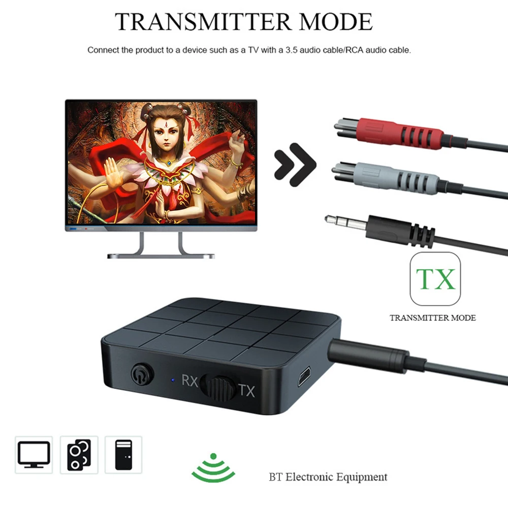 USB Bluetooth аудио приемник передатчик BT 5 0 AUX RCA 3 мм разъем музыка стерео Беспроводные