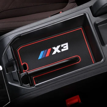 

Car Central Armrest Storage Box Stowing Tidying Auto Anti-slip Rubber For BMW X3 G01 2017-24 Car Interior Accessories Decoration