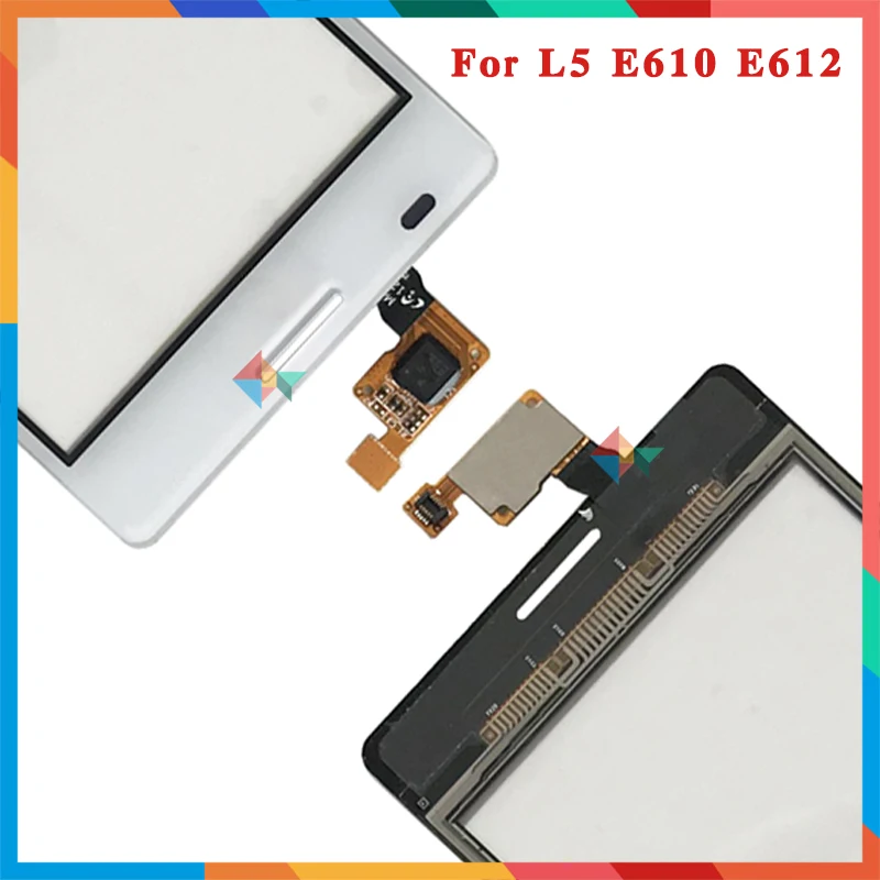 Высокое качество 4," для LG Optimus L5 E610 E612 и Dual E615 сенсорный экран дигитайзер Переднее стекло объектив сенсорная панель