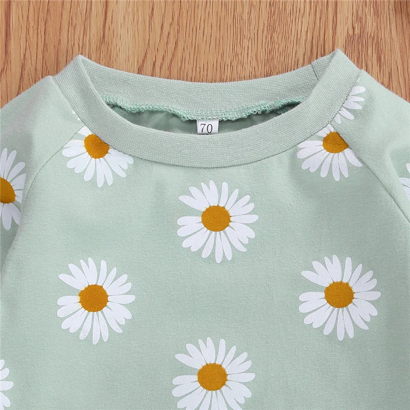 Spring New Fall Autumn Infant Baby Girls 3Pcs Set Long Sleeve Lovely Print Top Pants Headband Toddler Outfits Clothes