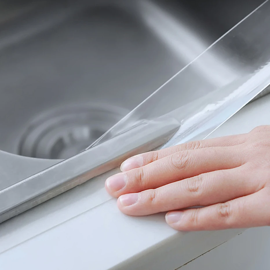 Bande d'étanchéité transparente pour salle de bain, bande de calfeutrage  transparente autocollante étanche pour cuisine