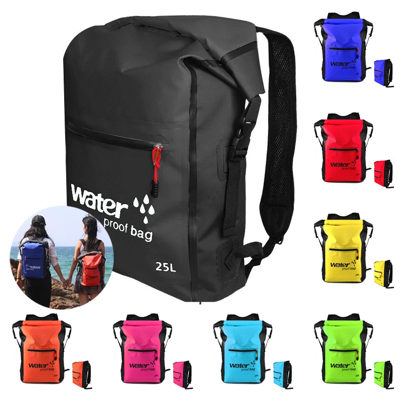 

PVC Waterproof Dry Bag Backpack 1pc Sealed Swimming Beach 25L Accessory Boating Outdoor 476g Surfing