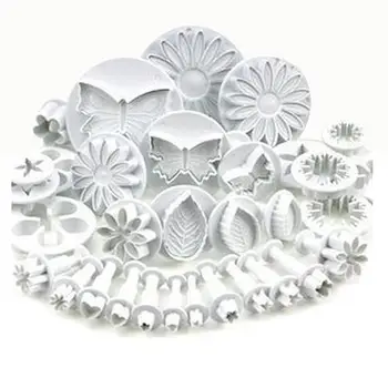 

33 Pcs Fondant Cake Mold Cutter Cookie Cake Plunger Plastic Mold Craft DIY 3D Sugarcraft Kitchen Accessories Cake Decor Tools