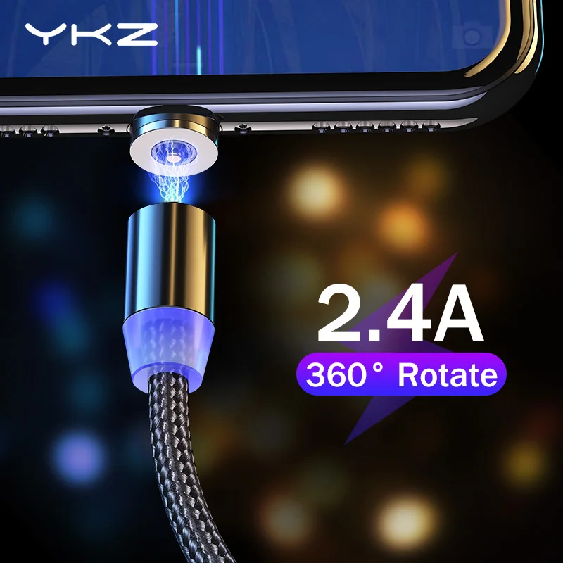 YKZ Магнитный Micro USB кабель для huawei samsung Xiaomi Android Tablet Магнитный зарядный кабель для мобильного телефона шнур провод 1 м