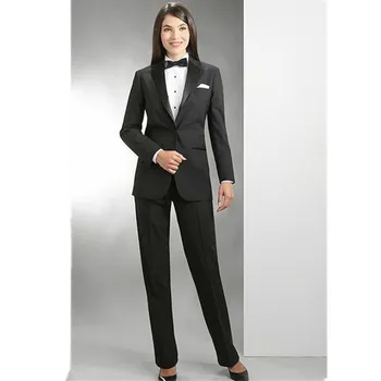 

Women Pant Suit Work wear women's trousers autumnwinter long sleeve coat and trousers a button office lady black formal suit