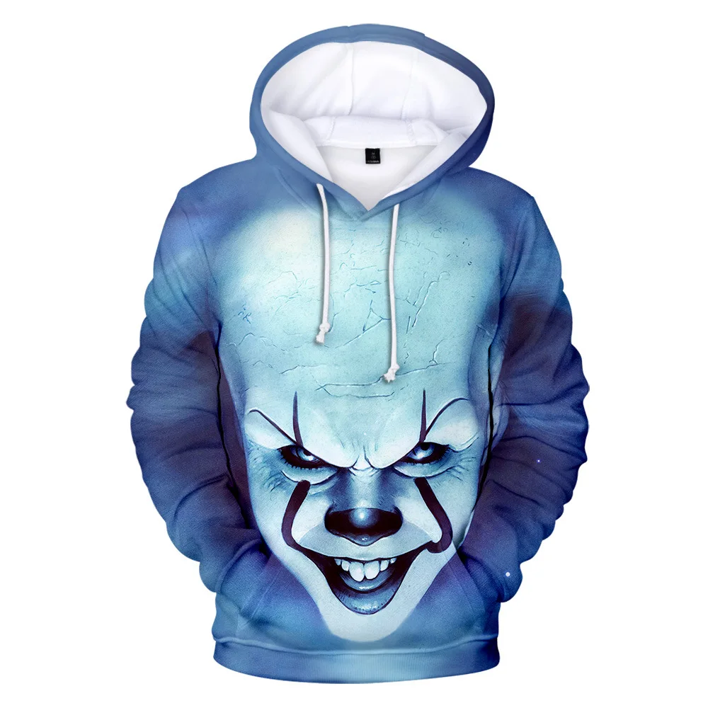 Белый It Chapter 2 Hoddie размера плюс 3D Галстук окрашенный Джокер мужские толстовки кофты Sudadera Hombre Con Capucha круглый вырез 4XL