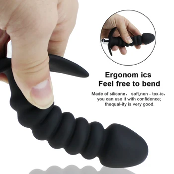 Silicone Anal Beads Butt Plug Vibrator Anal Plug Toy Strapon Dildo Male Prostate Massager Anal Sex Toys For Gays/Couple Men 5