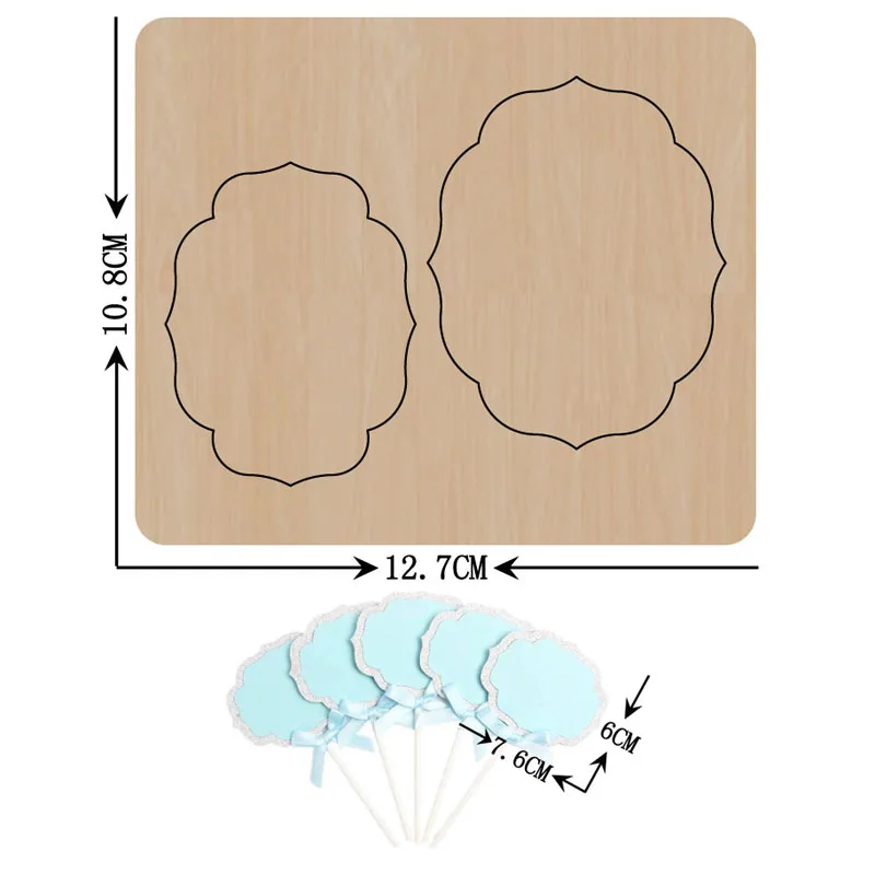 

Polygon Label Birthday Cake Decor Plug-in Flag Handwork WoodenMold Wood Dies Leather Cloth Paper Craft Christmas Tree Pendants