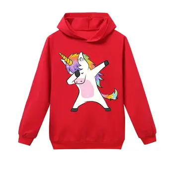 Unicorn Long Sleeve Hoodies Kids Boys Girls Autumn Hooded T-shirt  Clothing Children's Outerwear Baby Spring Autumn Sweatshirt 1