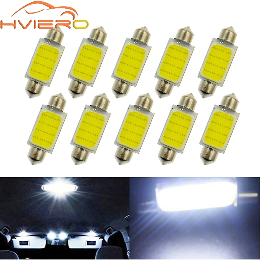 10X белый початок 12smd C5W C10w Автомобильный светодиодный дверные лампы купол с