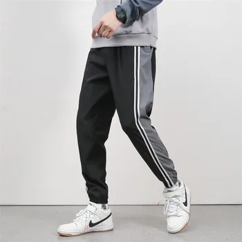 

2020 New Plus Size Patchwork Casual Pants Men Side Striped Contrast Color Men Joggers Ankle-Length Loose Fashion Sweatpants Male