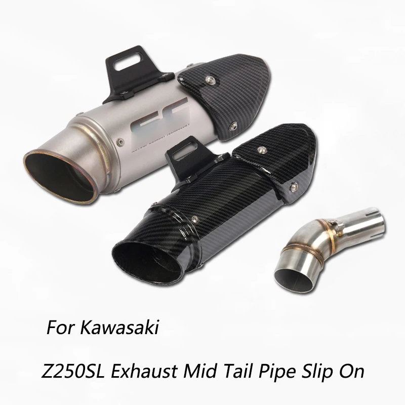 Комплект для выхлопной системы для Kawasaki Z250SL мотоцикл Mid slip on 51 мм выхлопная труба без дБ убийца хвост Escape нержавеющая сталь