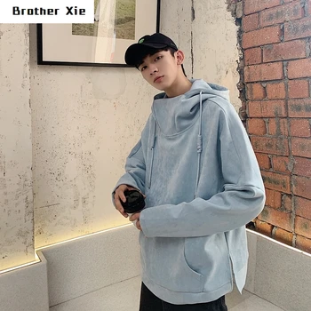 

Autumn New Hoodies Men Fashion Solid Color Casual Large Pocket Hooded Pullover Man Streetwear Hip Hop Loose Sweatshirt M-2XL