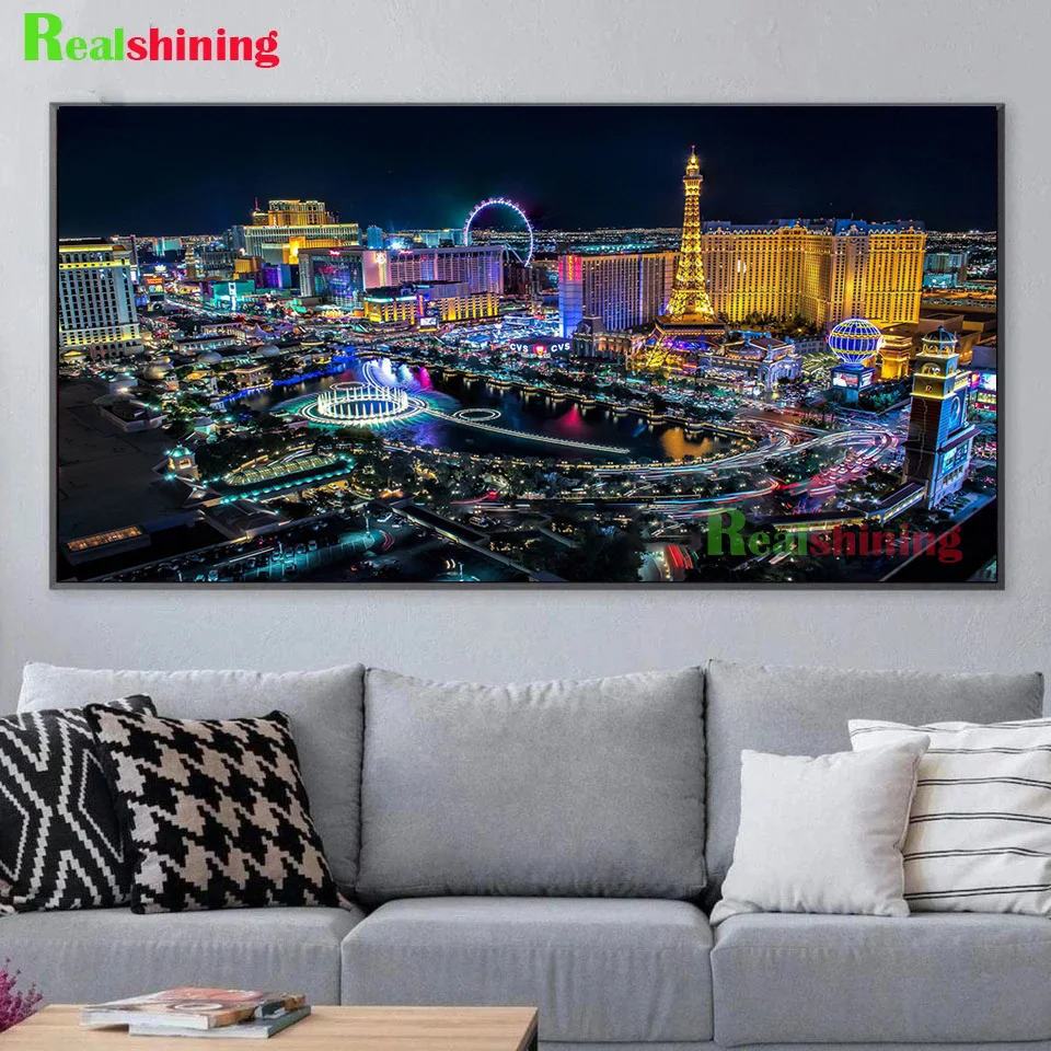 Full square Drill 5D DIY Diamond painting Las Vegas Skyline diamond