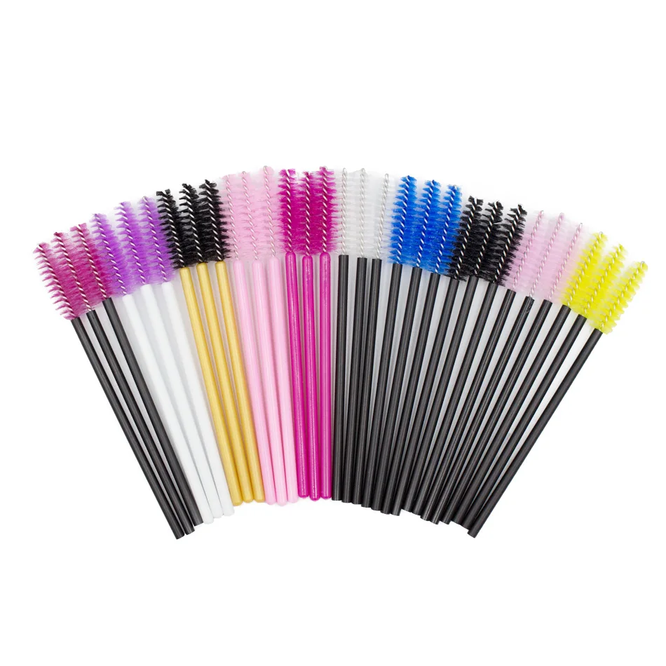 

50/100 Pcs Eyelash Brush Cleaner Disposable Mascara Wands Applicator Spoolers Mini Eyelash Extension Brushes Lashes Makeup Tool