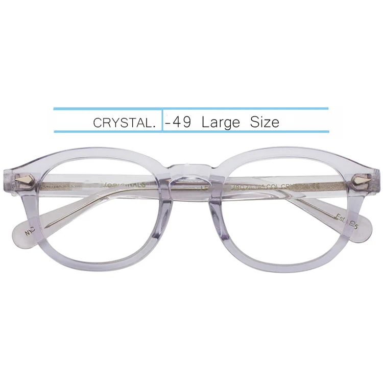 49-Crystal IVSTA Jonny Depp, мужские очки, ручная работа, ацетат, оправа, поляризационные солнцезащитные очки, круглые, люксовый бренд, оптические, близорукость, рецепт, логотип - Цвет оправы: 49-Crystal