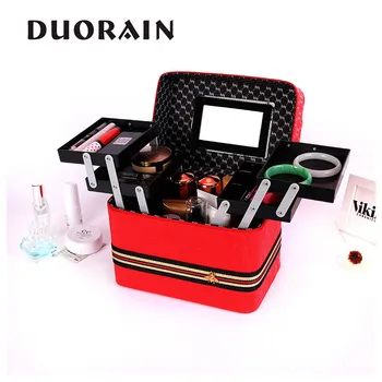 

version of four-open cosmetic box portable cosmetics receipt bag large capacity receipt box small bee hand-held cosmetic box