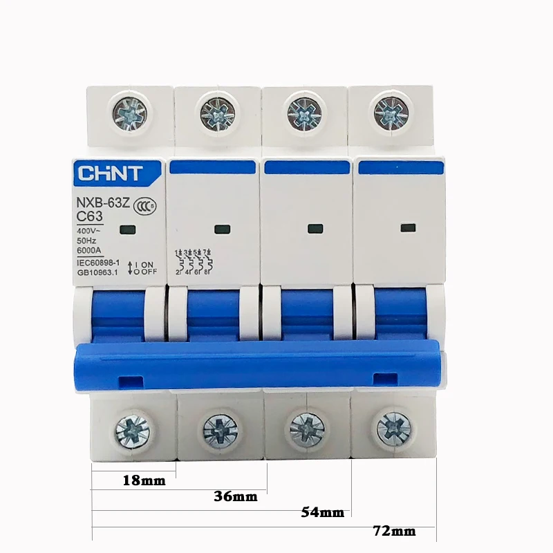 chint mini disjuntor casa mcb com indicador nxb 63 dz47 1p 2p 3p 4p 1a 63a 04