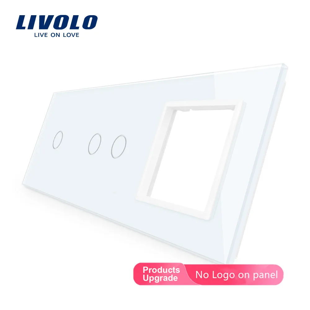 Livolo DIY роскошное жемчужное Хрустальное стекло, стандарт ЕС, тройная стеклянная панель, 4 цвета, стеклянная панель, сделай сам, отметьте цвет, который вы хотите, без логотипа