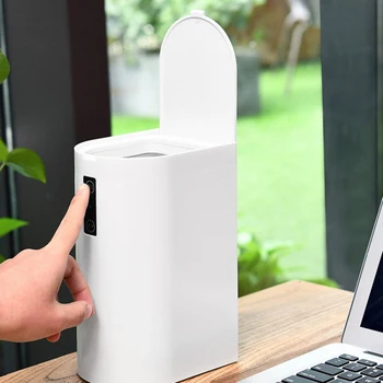 

1pc Desktop Intelligent Induction Mini Trash Can Auto Sensor Waste Bins Garbage Can Storage Box Home Kitchen Office Accessories