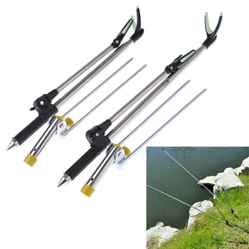

1.7/2.1M Adjustable Aluminium Fishing Rod Fishing Holder Pole Rack V Holder Bracket Support Stand
