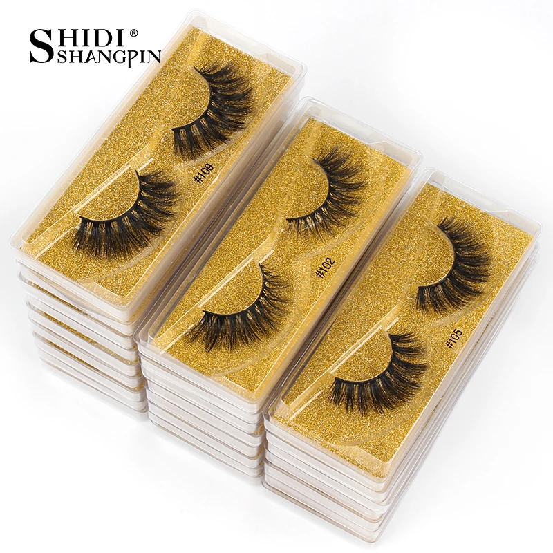 SHIDISHANGPIN Eyelashes Bulk 10/30/100pcs Wholesale Mink Lashes Make Up False Natural | Красота и здоровье