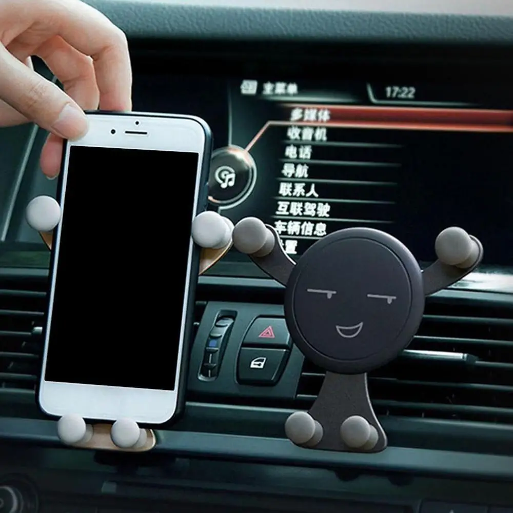 Универсальный автомобильный держатель Panda Smile Face для мобильного телефона, крепление на вентиляционное отверстие Y формы, Гравитационный стенд, держатель для телефона gps