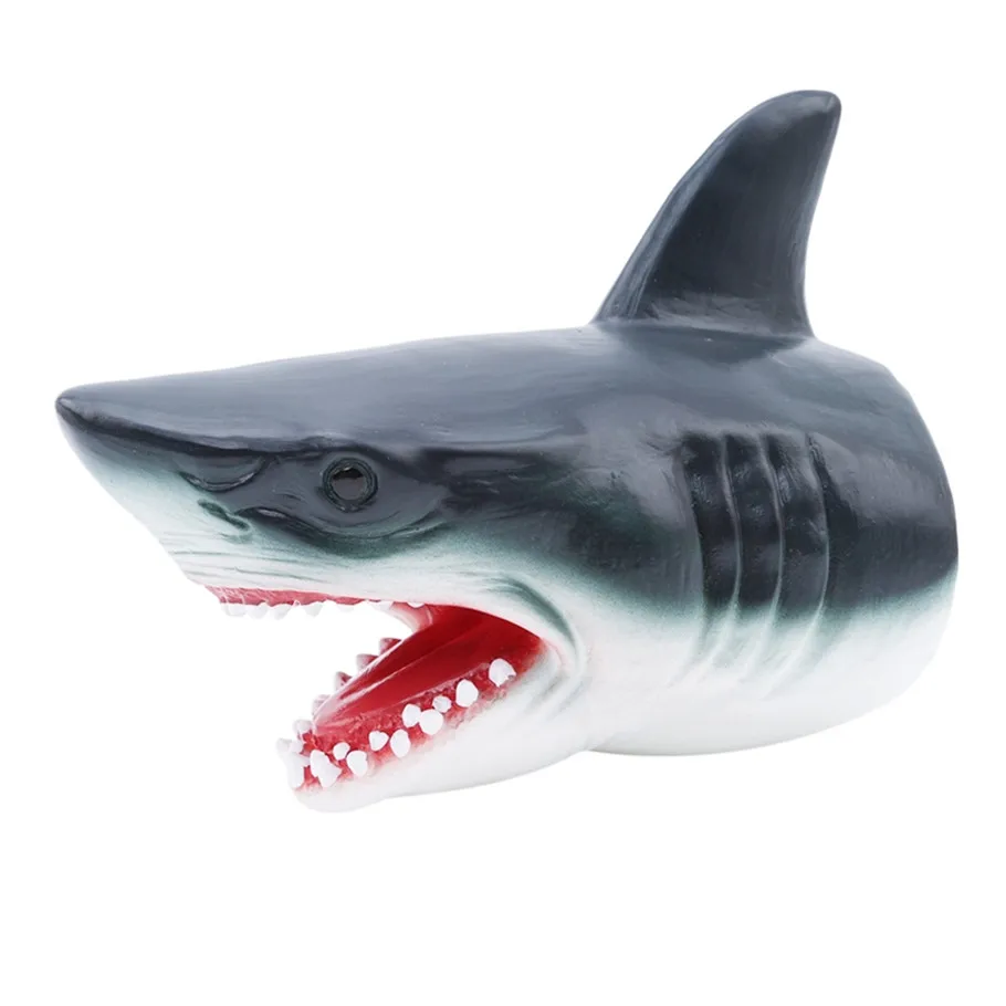 

Ruiwjx Shark Shaped Hand Puppet Creative Gloves Soft Rubber Animal Model Toys Halloween Party Gadget Gift