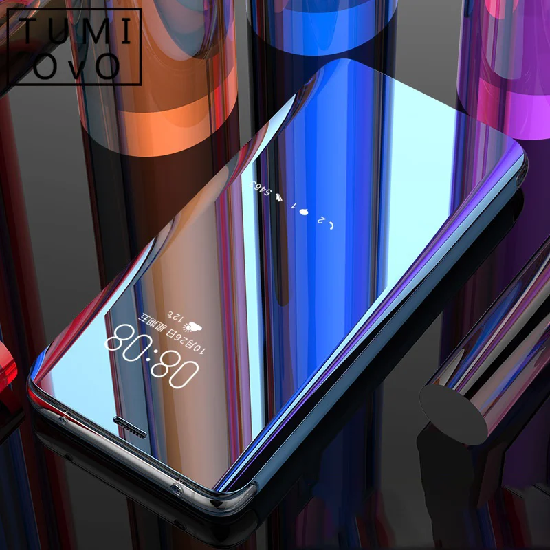 Умный зеркальный Чехол-книжка для Samsung S6 S7 edge S8 S9 Plus A3 A5 A7 J3 J5 J7 2016 2017 2018 Note 4 5 8