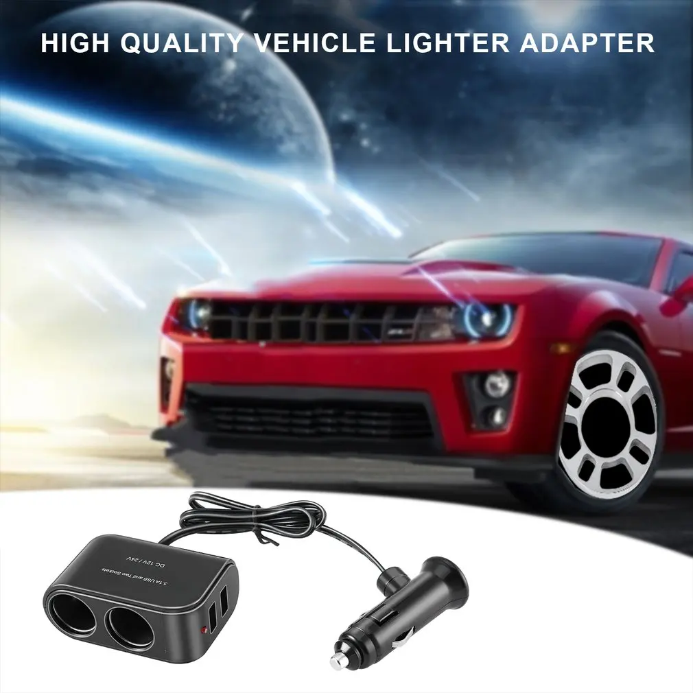 Acheter UVA – allume-cigare de voiture à 2 voies + interrupteur de lumière  LED, séparateur de prise automatique, chargeur USB 12V/24V, adaptateur  allume-cigare de véhicule