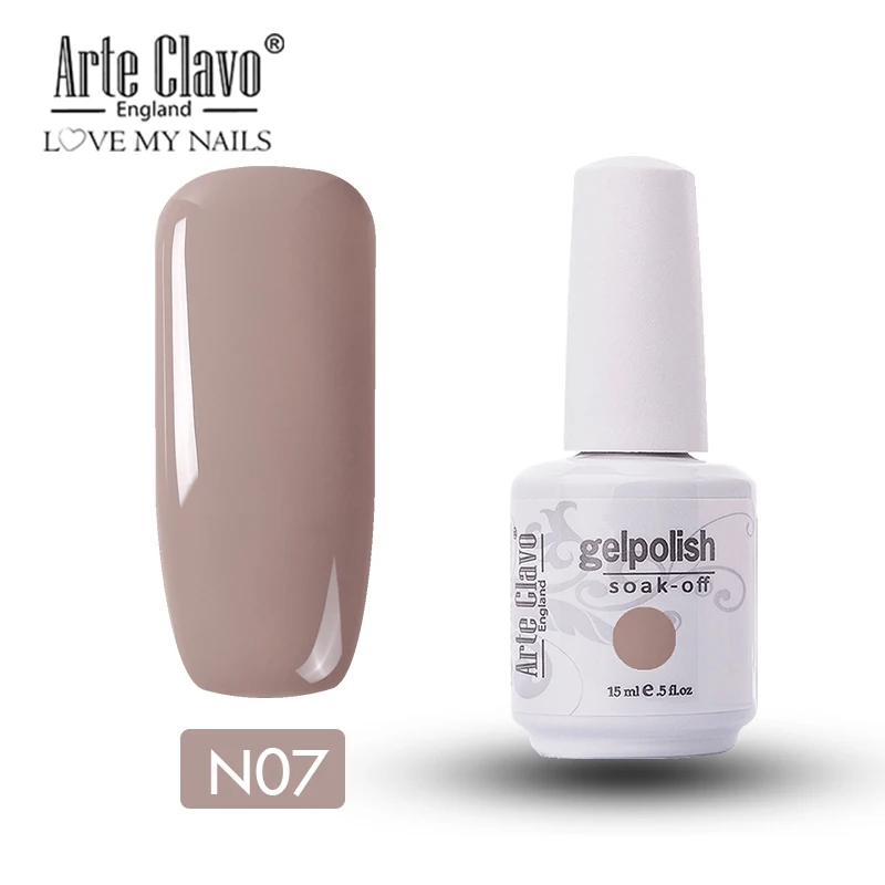 Arte Clavo Гель-лак для ногтей телесный цвет розовый длительный получить Блестки для ногтей замочить от УФ светодиодный 15 мл Полупостоянный DIY Гель-лак для ногтей - Цвет: N07