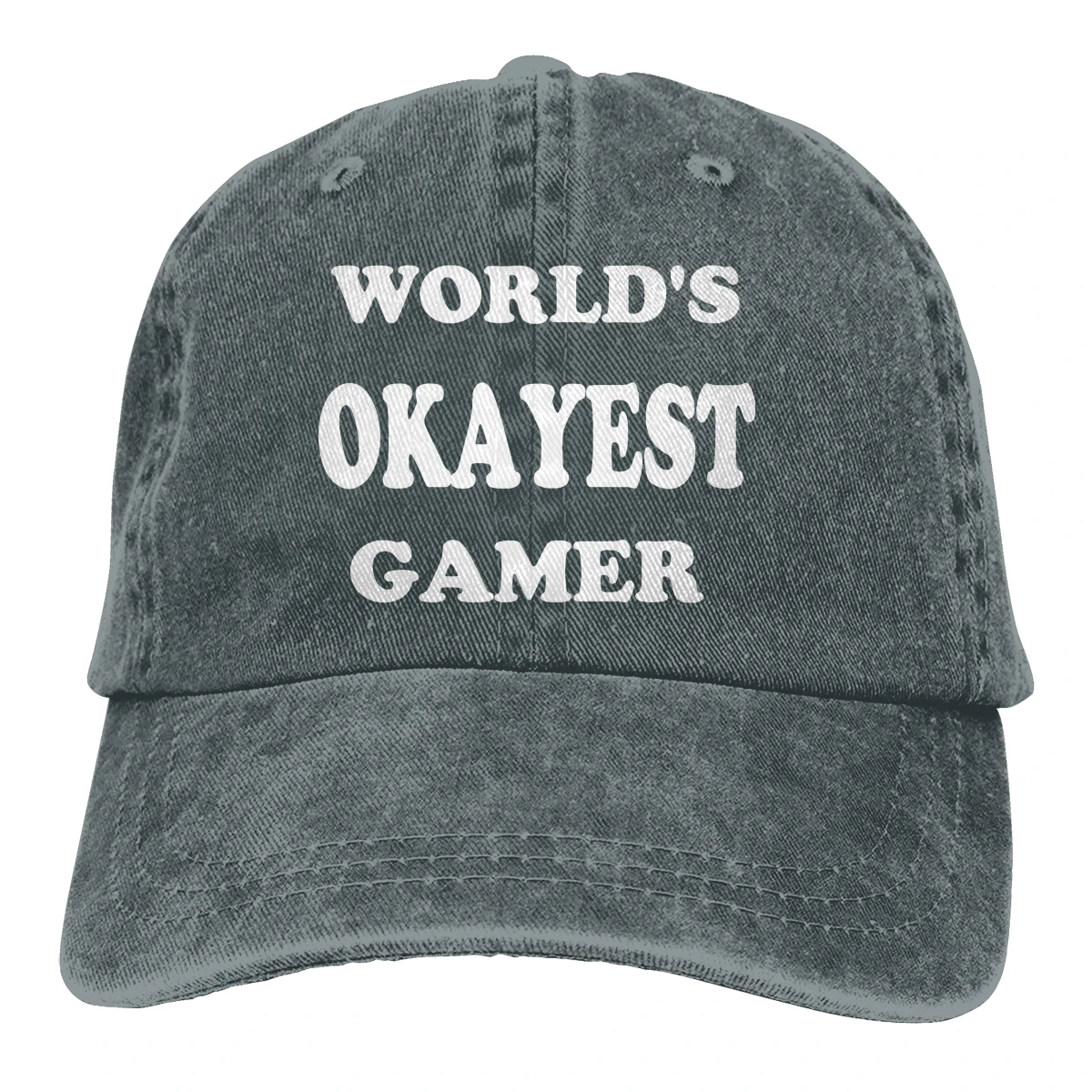 Мир Okayest геймер Casquette черный унисекс Мужские Женские джинсовые бейсболка с ремешком кепки Регулируемый Гольф папа шляпа
