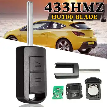 

2 Button Remote Car Key Fob HU100 Uncut Blade 433Mhz ID40 Transponder Chip For Opel for Vauxhall Corsa C Meriva Tigra Combo