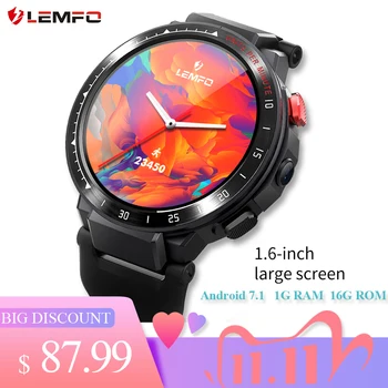 

LEMFO LES4 4G Smart Watch 2020 Android 7.1 Smart Watch Men 1.6 inch Big Screen 1G RAM 16G ROM Smartwatch with Sim card GPS