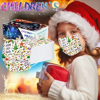 

Fast Delivery 50PC With Box Máscara Children's mask Disposable Face Mask 3Ply Ear Loop Print Mouth Masks Bandage Within 24 Hours