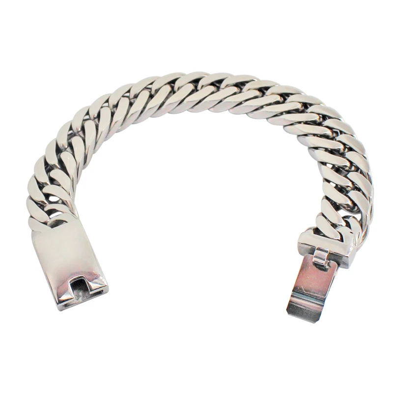 Bracelet Cuba Bracelet Men's Fashion Jewelry Chain Stainless Steel Bracele 22cm Long 14mm Wide Buddha Bracelet Jewelry 032