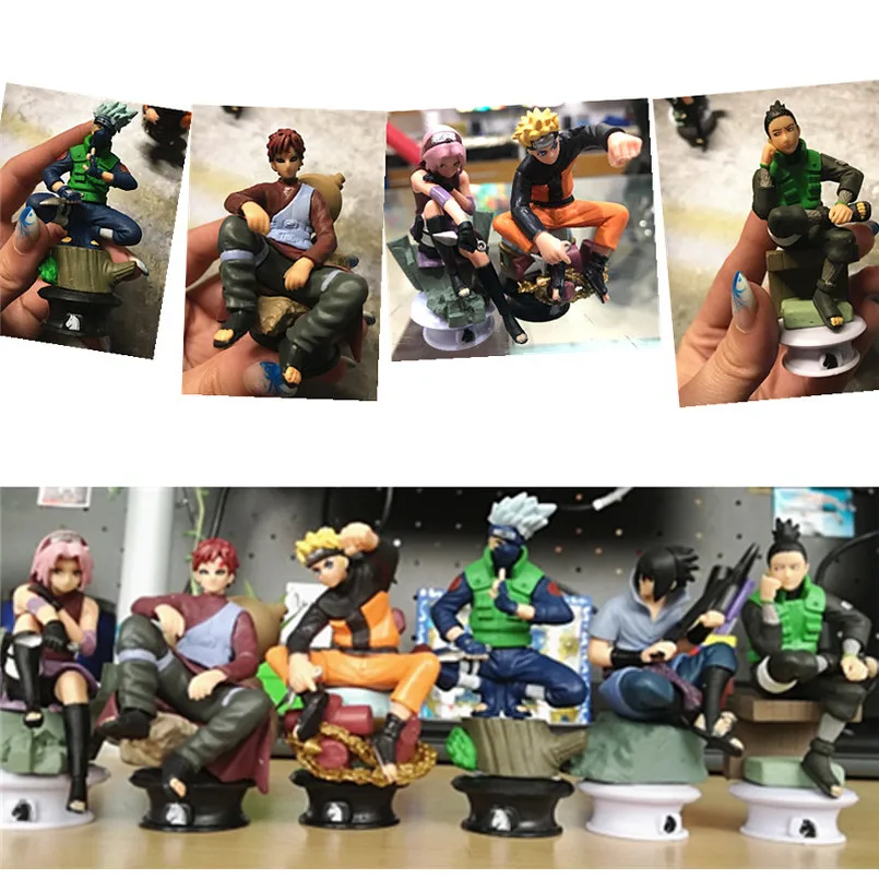 Najtaniej 6 sztuk pcv Anime figurki akcji z Naruto zestaw lalek nowy Uzumaki Naruto uchiha sasuke hatake kakashi kolekcja modeli zabawki prezentowe