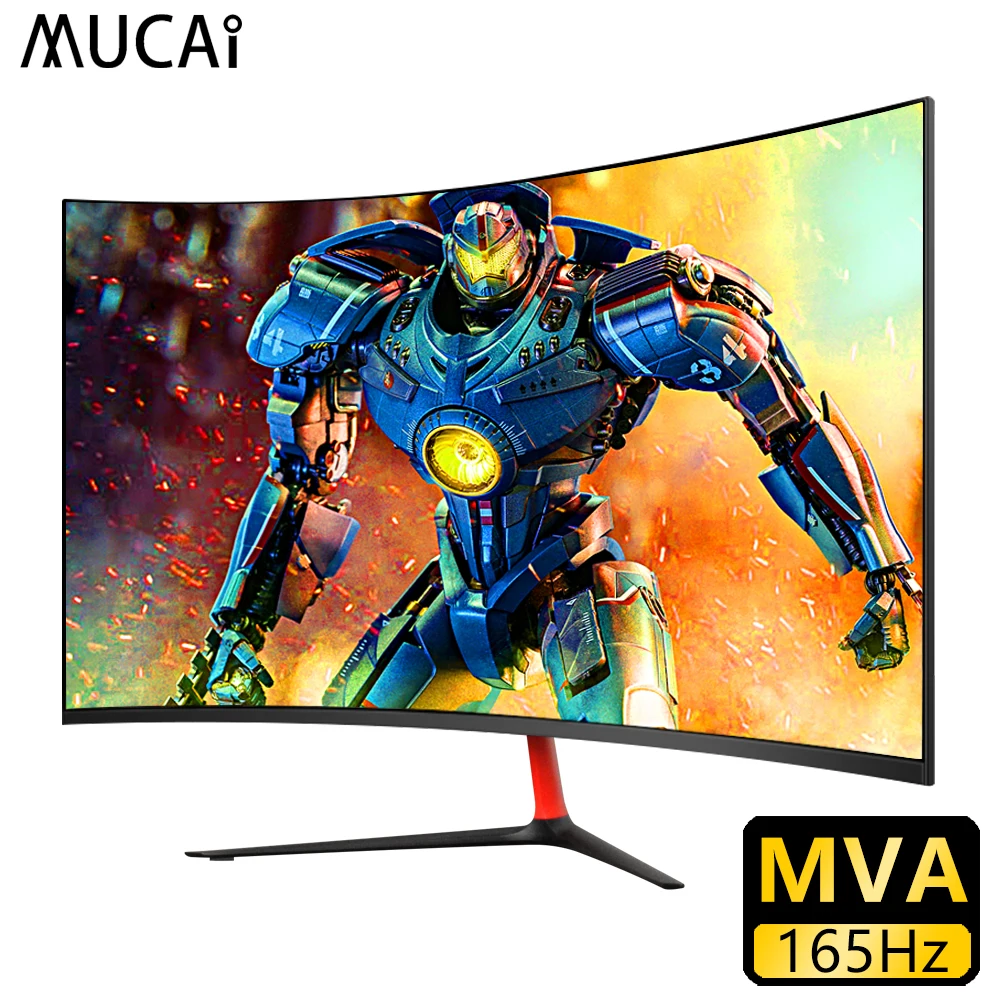 Изогнутый компьютерный монитор MUCAI 27 дюймов 165 Гц MVA экран HD ультратонкий игровой
