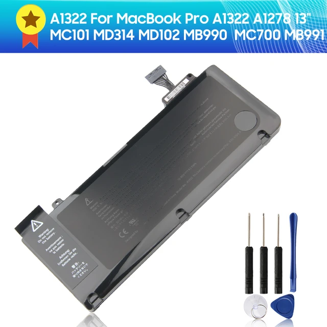 Original Replacement Battery A1322 for MacBook Pro A1322 A1278 13" MC101  MD314 MD102 MB990 MC700 MB991 63.5wh - AliExpress