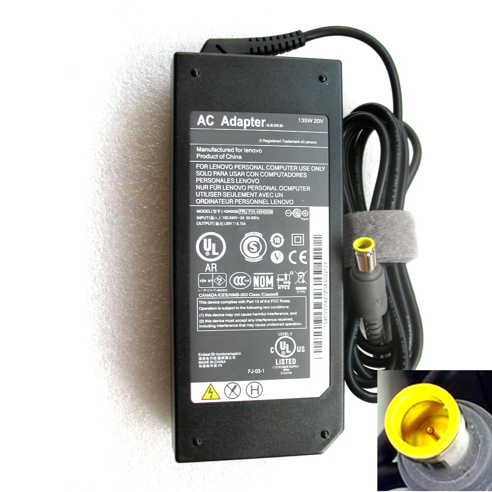 Подходит для Lenovo 20V 6.75A 135W AC Adapter for ThinkPad W510/ T520 Series|Адаптеры ноутбуков| |