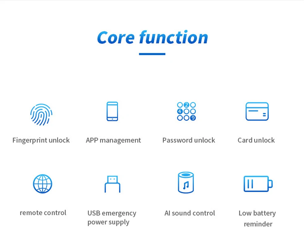 Digital Bluetooth Smart Fingerprint Door Locks Code Wifi Card Security Doorlock Office Remote Control AI Sound Control