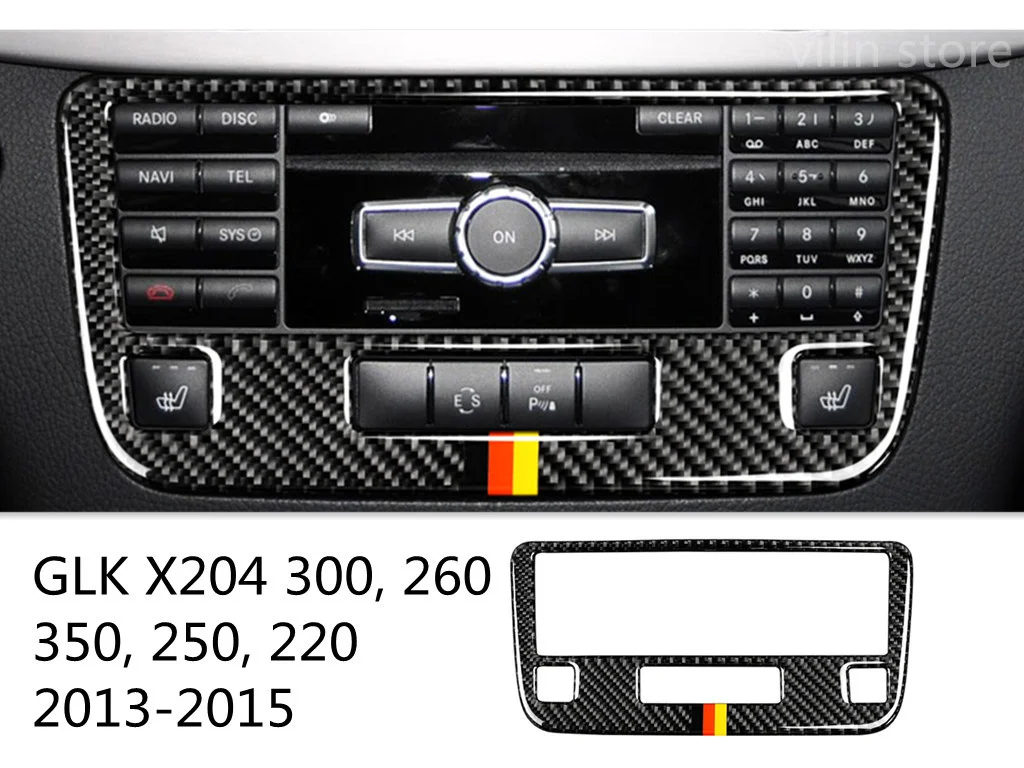 탄소 섬유 메르세데스 벤츠 GLK X204 300 260 350 250 220 2013-2015 워터 컵 홀더 패널 커버 스티커, 자동차 액세서리