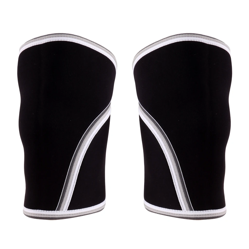 2 Pcs 7mm Neoprene Compression Knee Sleeves Support for Weightlifting, Powerlifting & Cross Training, Black