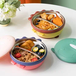 Vajilla para niños, plato separado, herramienta auxiliar, tazón, plato para bebé, ventosa, alimentación caliente, sólido, acero inoxidable 316