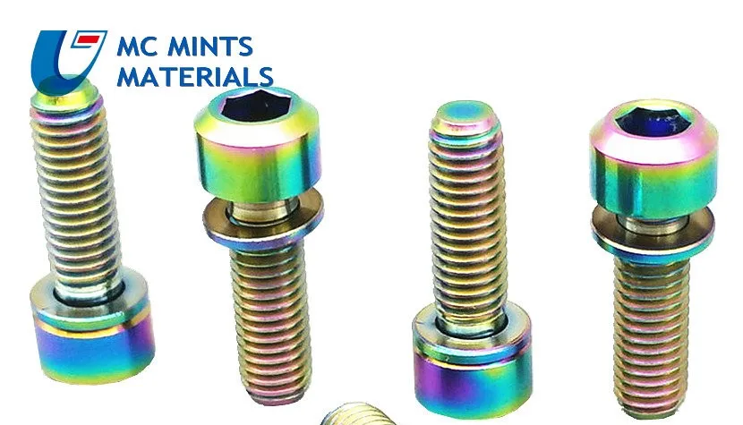 Multicolor Титан болт для шоссейных и горных велосипедов стволовых M5 x16/18/20 мм колонка с плетеной Ti болты Ti Винт Титан крепежа 4 предмета в комплекте - Цвет: Multicolor